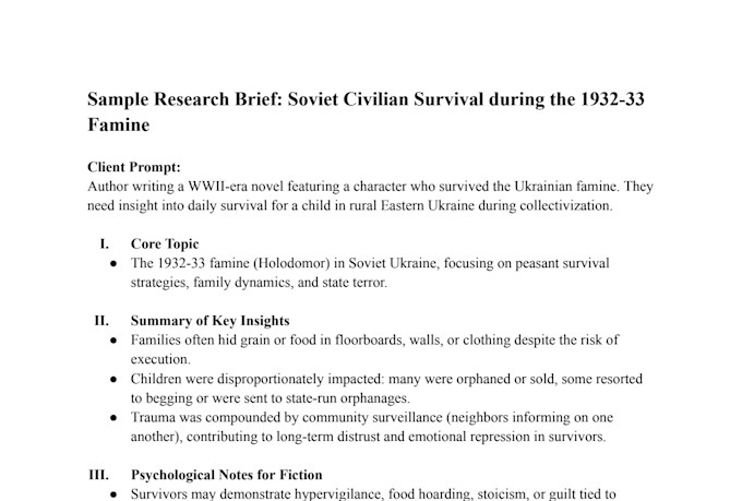 provide historical and trauma informed research
